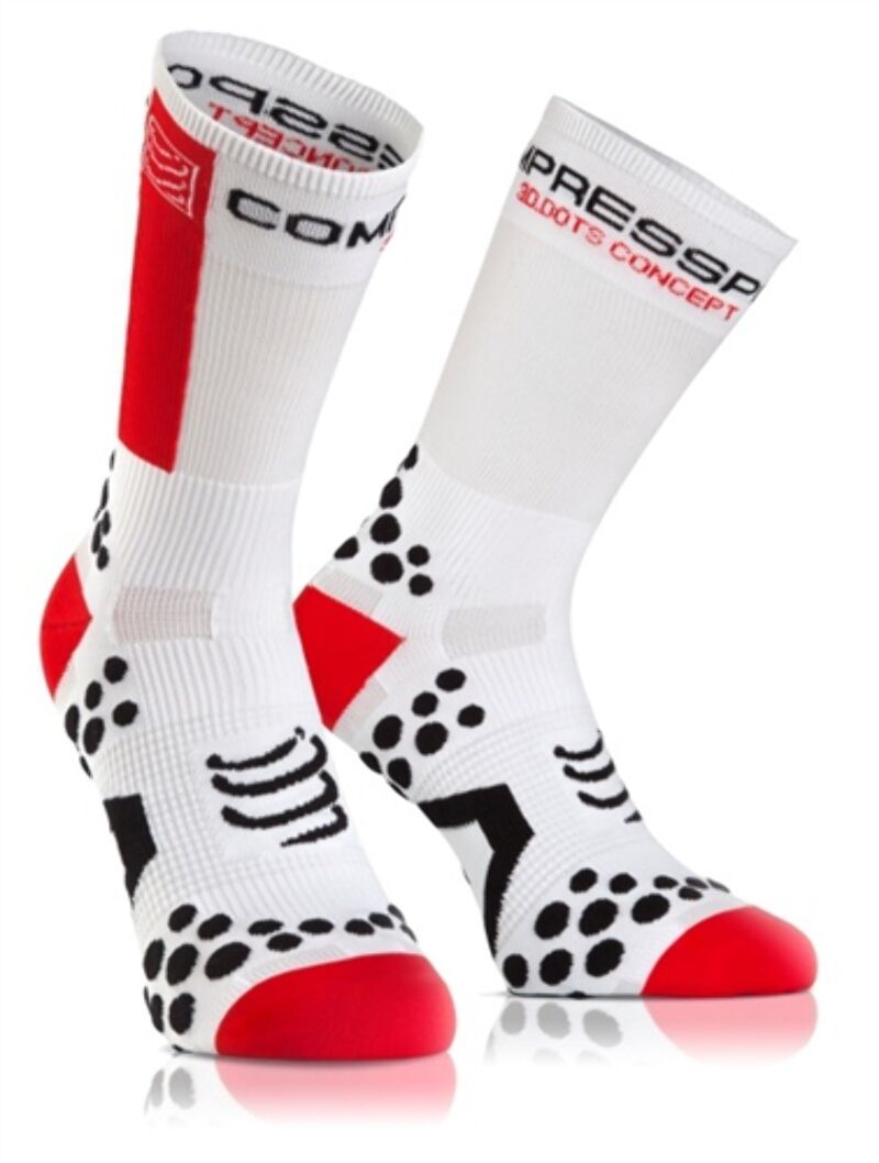 Compressports Running Socks Low Cut White and Blue
